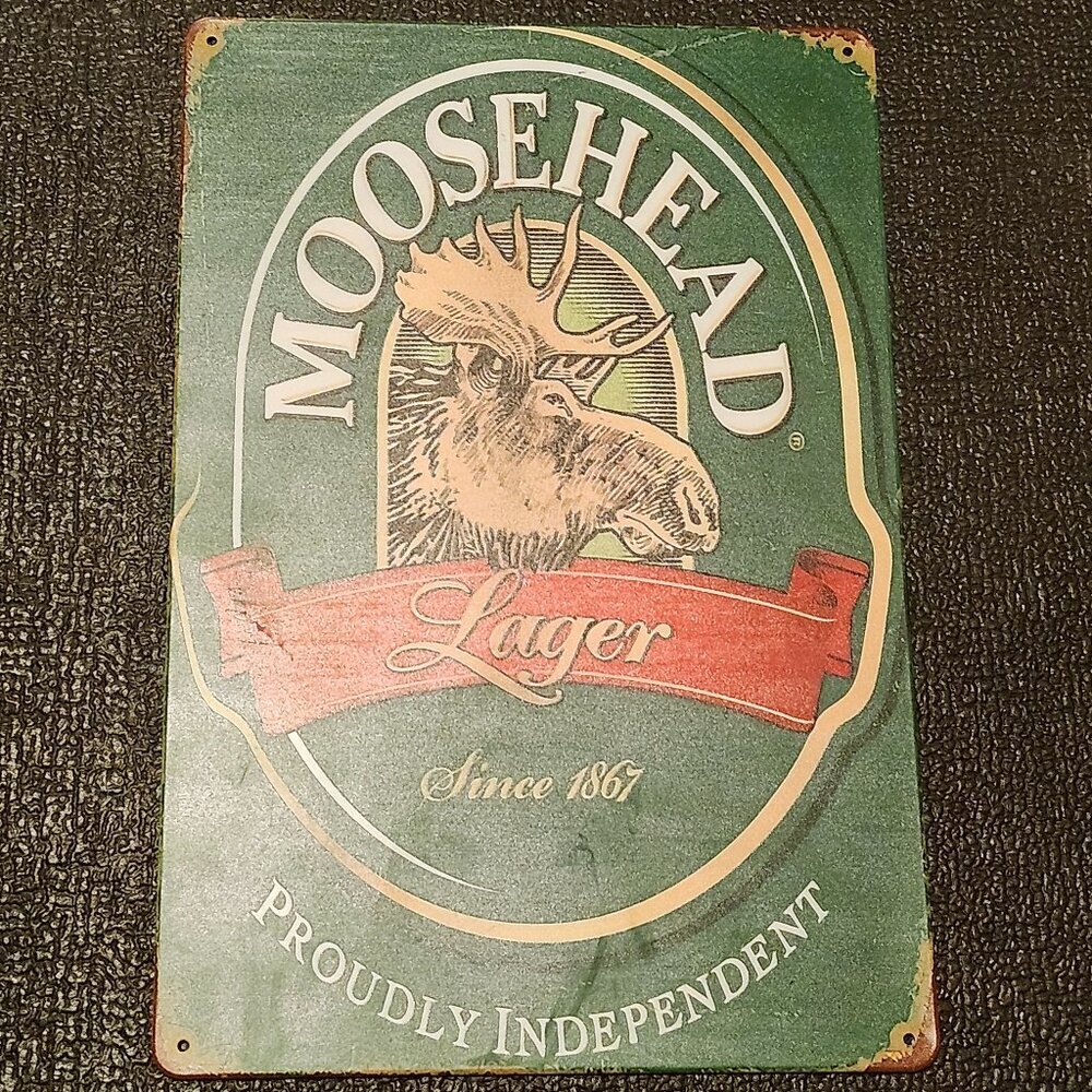 Moosehead Lager Metal Bar Sign Moosehead Beer